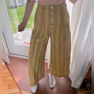 Zara TRF Collection - wide leg pants, color mustard stripe - size small